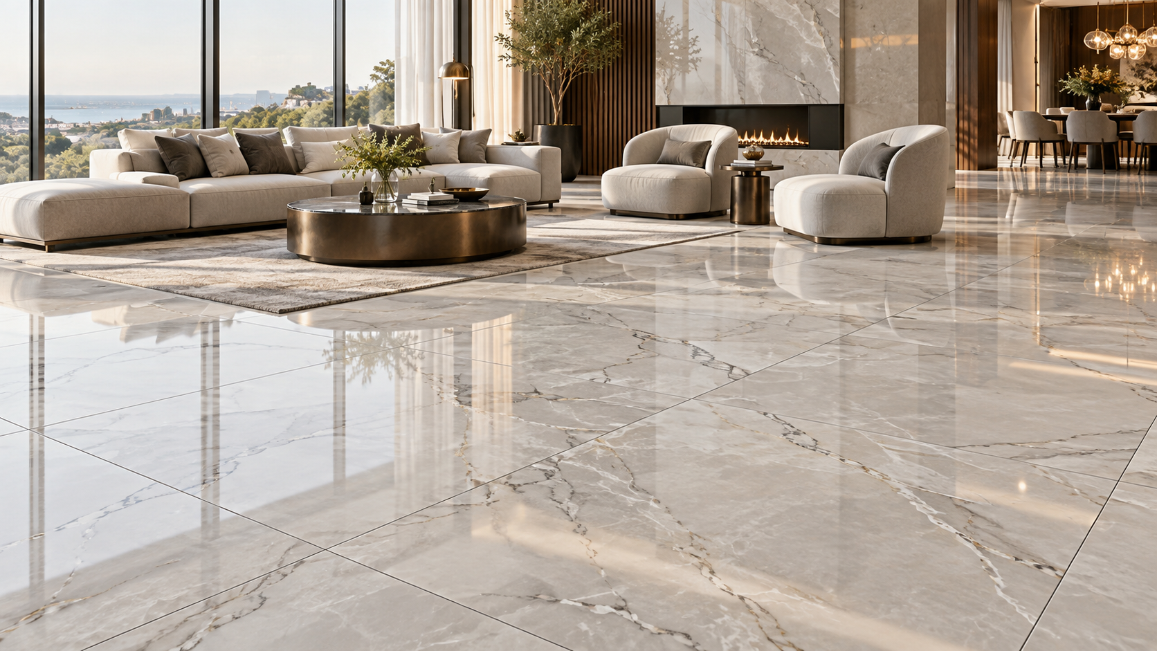 1000×1000mm Polished Glazed Porcelain Tiles