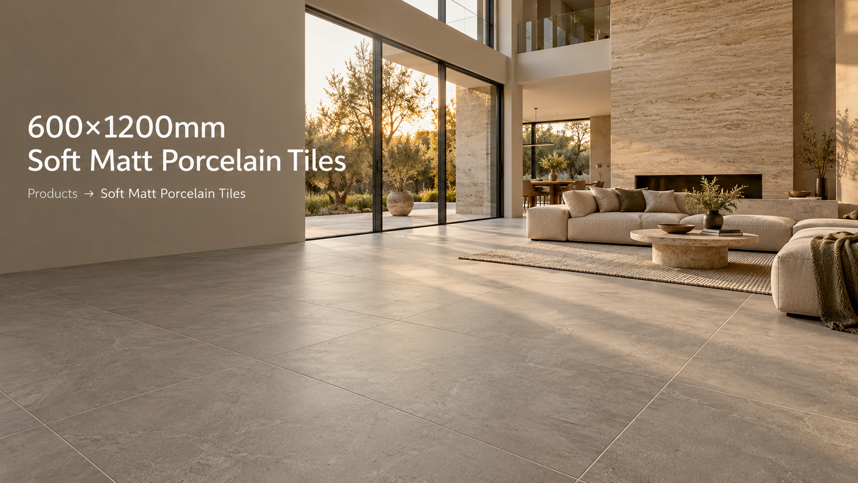 600×1200mm Soft Matt Porcelain Tiles